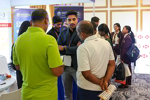 Students and families engage with university representatives at Edufair Abu Dhabi