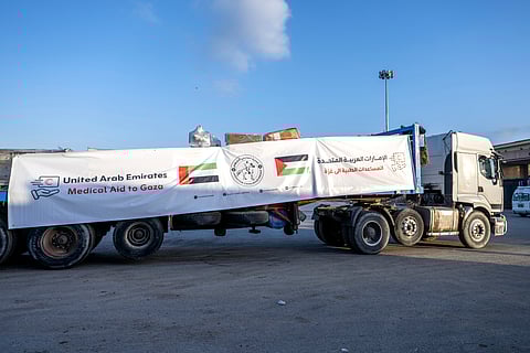 UAE medical aid convoy delivers 53 tonnes to Gaza under Operation Chivalrous Knight 3