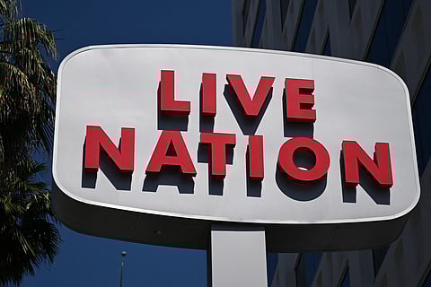 Live Nation signage is displayed outside of offices in Hollywood, California, on May 30, 2024.