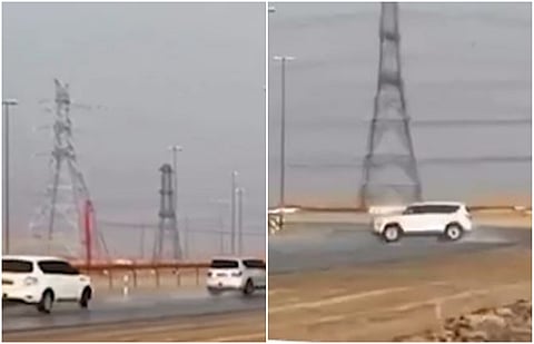Drivers caught drifting in downpour as Dubai Police intensify traffic patrols