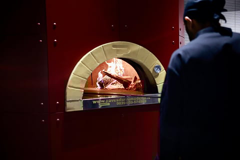 The wood-fired oven at the Nad Al Sheba restaurant