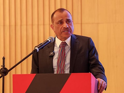 Eugene Mayne, Founder and Group CEO of Tristar Group, delivering a keynote address at Limitless Forum