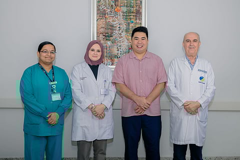 Patient Jovan with Dr. Lina Kouachi and Dr. Ghassan Kaddour