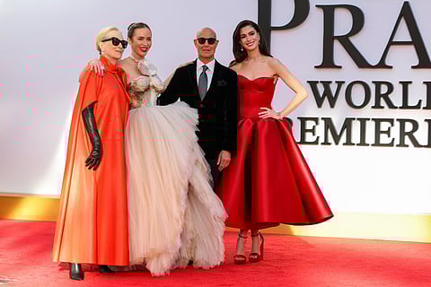 US actress Meryl Streep, British actress Emily Blunt, US actor Stanley Tucci and US actress Anne Hathaway attend the world premiere of "The Devil Wears Prada 2" at Lincoln Center in New York City, on April 20, 2026.
