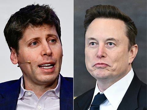 This combination of pictures shows OpenAI CEO Sam Altman (L) and Elon Musk. Combo photo created on February 11, 2025