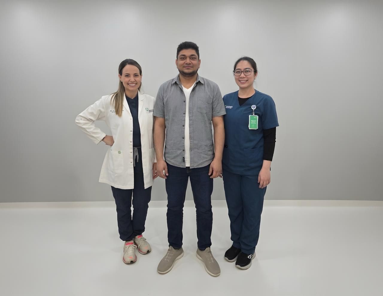 Dr Jessica Schwarts Pumar (left), Specialist ENT and Sleep Surgeon at American Hospital Dubai, with the patient and her team