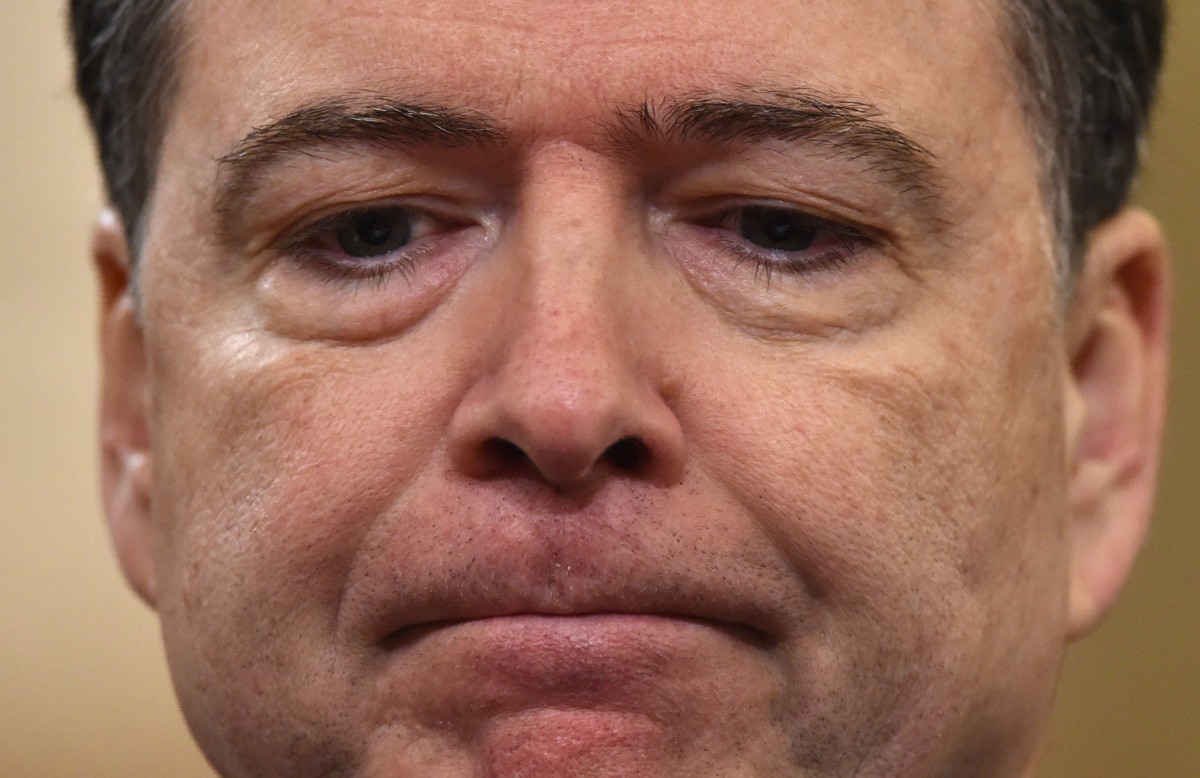 FBI Director James Comey looks on during the House Permanent Select Committee on Intelligence hearing on Russian actions during the 2016 election campaign on March 20, 2017 on Capitol Hill in Washington, DC.