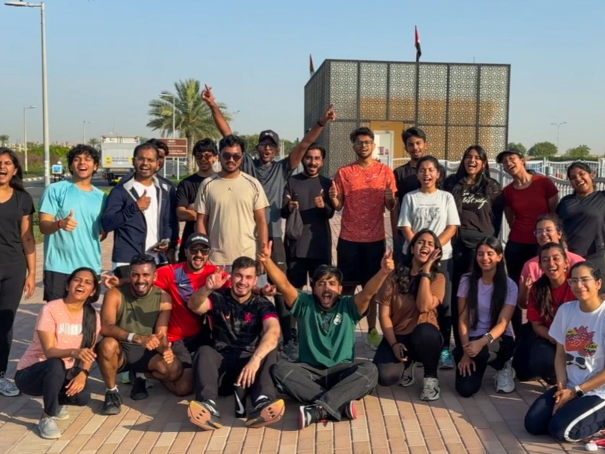 Mridul Manoj(fifth from top left), began a running club eight weeks ago.