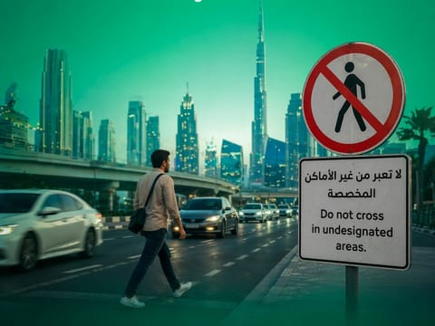 Pedestrian hit crossing illegally on Al Khawaneej Road