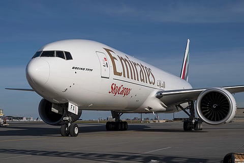 Emirates SkyCargo freighter at Toronto Pearson Airport