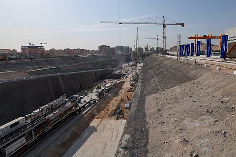 Construction work in full swing at Dubai Metro Blue Line in International City. Photo: Virendra Saklani/Gulf News