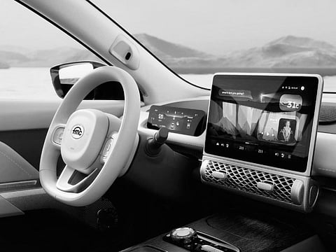 What main console of the FMC Elektron compact SUV.