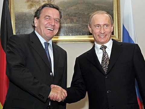File photo: Gerhard Schroeder with Vladimir Putin