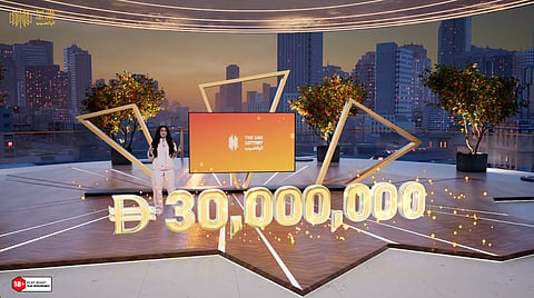 UAE Lottery show host Diala Makki during Lucky Day Draw No. 260516