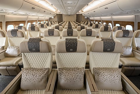 The newly refurbished aircraft (A6-EUX) has taken to the skies operating as EK 39/40 between Dubai and Birmingham.