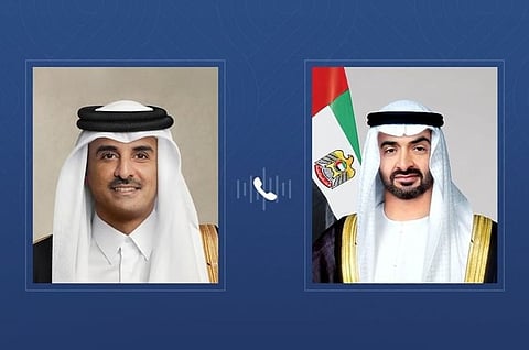 UAE President receives phone call from Emir of Qatar