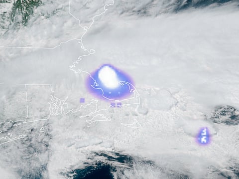 A meteor crashing toward Earth exploded over the northeastern United States on Saturday, NASA said, setting off booms that echoed over the region with a blast equivalent to 300 tons of TNT.