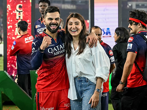Royal Challengers Bengaluru's Virat Kohli with wif, actress Anushka Sharma.