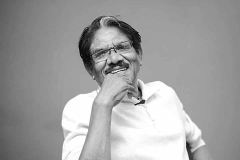TN Chief Minister Vijay pays homage to legendary Tamil film director Bharathiraja (Photo Credit: Gautami/X)