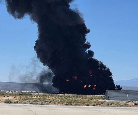 Edwards airfield shut, flights diverted after B-52 goes down on runway