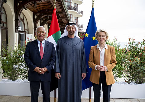 UAE President meets Presidents of European Council and European Commission on sidelines of G7 Summit in France