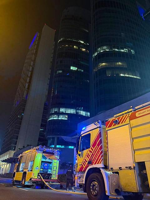 Officials said the affected building was undergoing maintenance at the time of the incident. No evacuations involving neighbouring buildings were reported, and there was no immediate indication of significant structural damage.