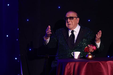 Legendary US record producer Clive Davis speaks during the Recording Academy and Clive Davis' Salute To Industry Icons pre-Grammy gala at the Beverly Hilton hotel in Beverly Hills, California on January 31, 2026.