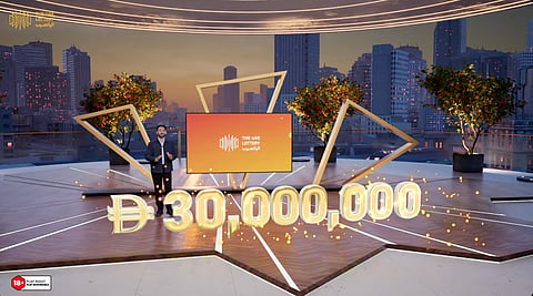 UAE Lottery show host Chadi Khalaf during Lucky Day Draw No. 260627