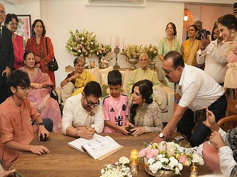 Aamir Khan and Gauri Spratt ted the knot on Sunday, July 5. (Photos/instagram/@spicesocial)