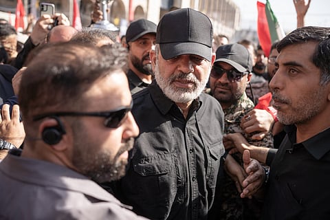 Iran’s Revolutionary Guards chief amid supporters. Tehran’s hardliners believe Iran’s survival through six months of war shows it can continue resisting US pressure rather than compromise.