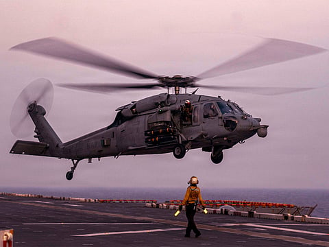 A MH-60S helicopter.