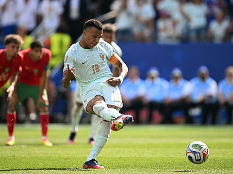 Kylian Mbappe missed a penalty during the World Cup quarter-final match between France and Morocco