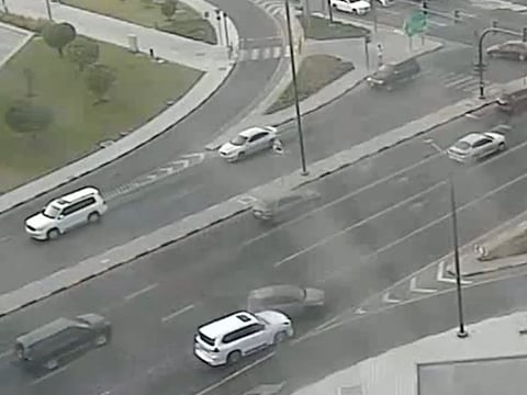 Sharjah Police footage shows an SUV crashing after a driver’s sudden lane change.