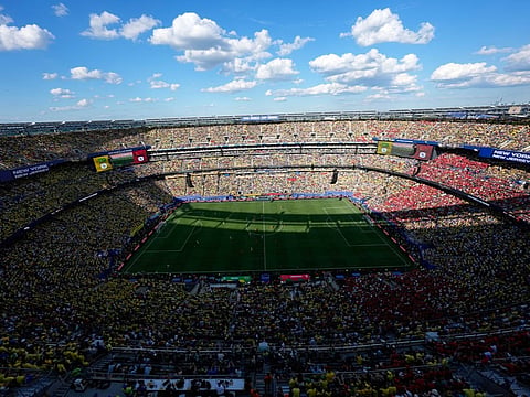A general view of the MetLife stadium in East Rutherford, New Jersey. Several players and coaches have offered contrasting views on the hybrid grass surface, with rain expected to influence conditions.
