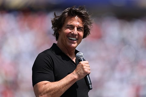 Tom Cruise speaks before the FIFA World Cup 2026 Final match between Spain and Argentina at New York New Jersey Stadium on July 19, 2026 in East Rutherford, New Jersey.