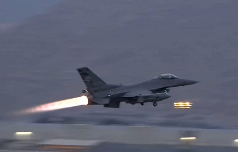 A US fighter yet takes off for a mission. The US Central Command said the operations against Iranian regime targets will continue to hold its forces accountable.