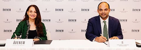From left: Rasha Hasan, Managing Partner, AVENEW Development, and Jaidev Menezes, Regional Vice President – Mixed-Use Development, EMEA, Marriott International