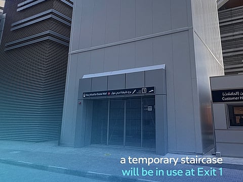 Temporary staircase opens at Burj Khalifa/Dubai Mall Metro station