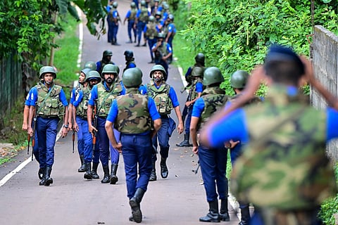 Sri Lanka's Navy personnel arrive after a riot at the Mahara Prison complex on the outskirts of Colombo on August 2, 2026.