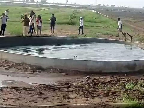 A well in Gujarat’s Morbi district where the water has been seen moving in unusual, wave-like patterns. The phenomenon has gone viral on social media, prompting officials to investigate its possible cause.