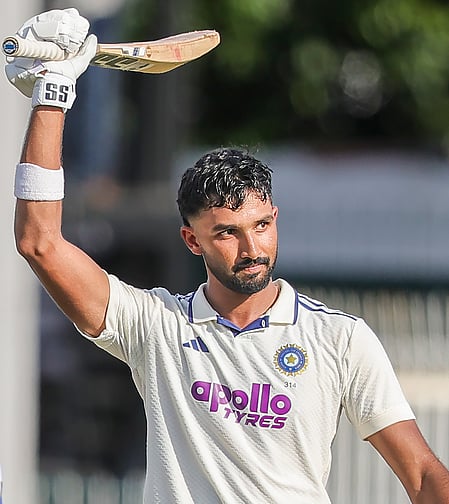 Devdutt Padikkal hits 117 as India reach 300/5 against Sri Lanka despite Asitha Fernando’s three-wicket haul on Day One of the second Test at the Sinhalese Sports Club (SSC) Ground on Sunday. Photo credit: IANS