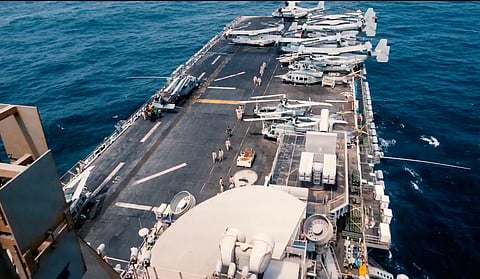 Over 2,600 Sailors and Marines are deployed aboard USS Boxer (LHD 4) as the amphibious assault ship operates in the Middle East.