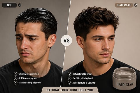 Hair clay offers flexible hold and a matte finish for styles that look more natural and less rigid.