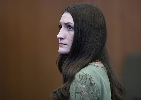 Defendant Lindsay Clancy looks at the jury after Judge William Sullivan declared a mistrial in Clancy's murder trial on Friday, September 4, 2026, in Plymouth.