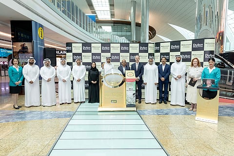 Dubai Duty Free executive team conducted the draw for Dubai Duty Free Millennium Millionaire Series 556