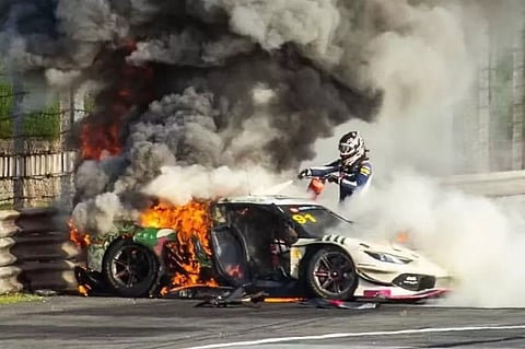 Ollie Millroy hails Loek Hartog after rival saves him from burning car in China GT crash
