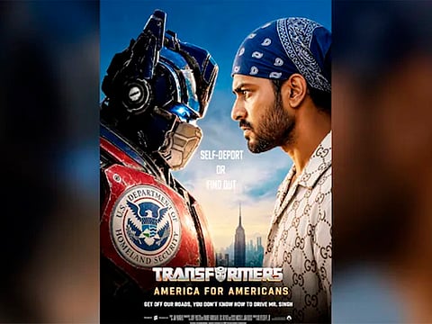 The DHS poster carried the message: “America for Americans. Get off our roads; you don't know how to drive, Mr Singh.” It also urged people to “self-deport”.