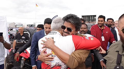 Watch: Vijay runs to Ajith for a hug at Silverstone, leaves fans in awe