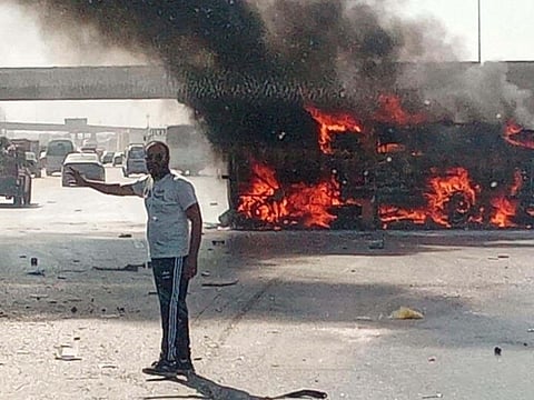 The crash occurred near the Aqua Park area, prompting police, civil defence teams and ambulances to rush to the scene.