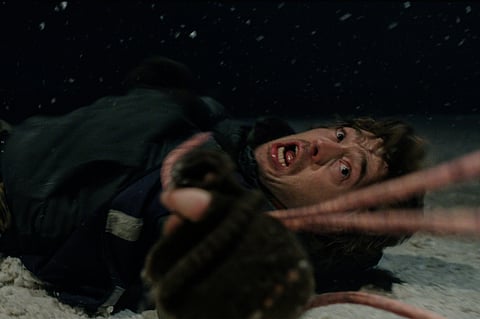 This image released by Sony Pictures shows Austin Abrams in a scene from "Resident Evil." (Sony Pictures via AP)